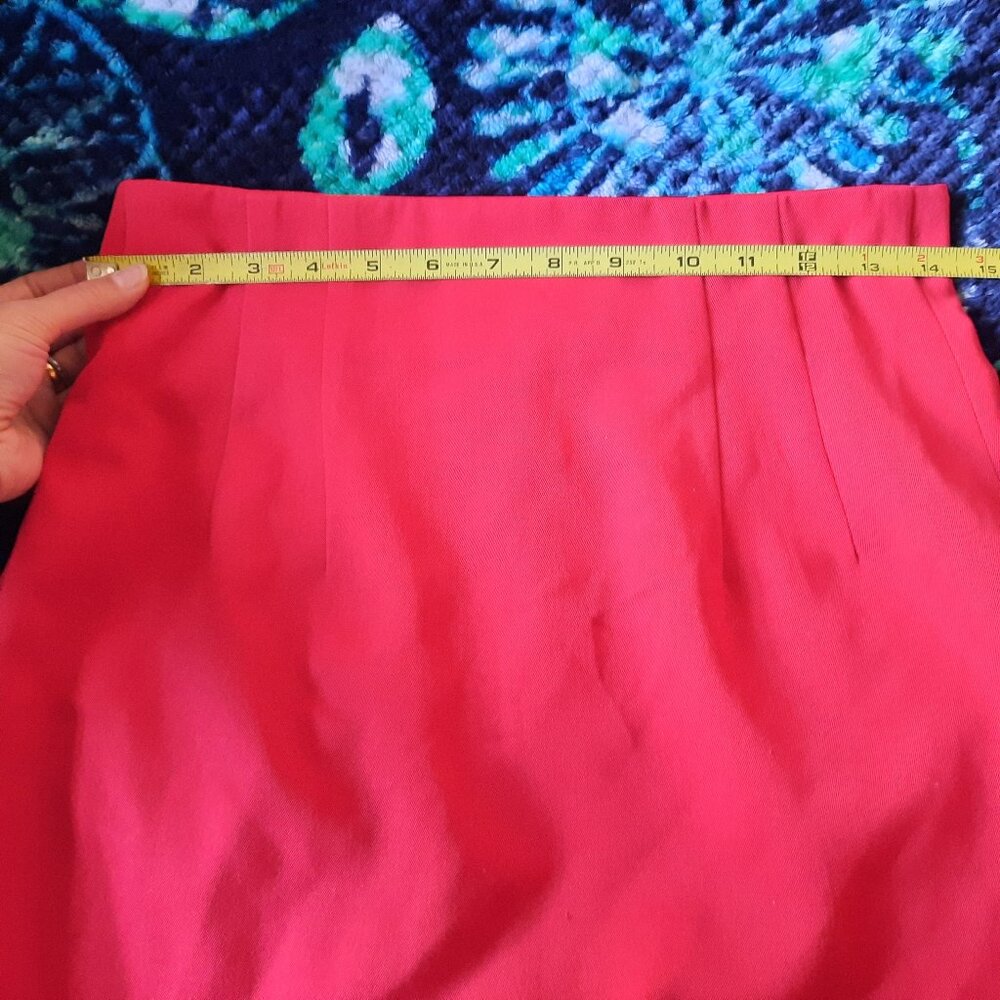 Vintage 90s Structured Shift Pencil Wool Skirt - Red, Size S - Picture 11 of 16